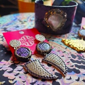 Sassy Jones Tizani Purple and Silver Earrings